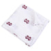 Mississippi State University muslin swaddle blanket featuring the Bulldogs logo, shown folded to highlight its soft, breathable muslin fabric and collegiate design.