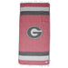 University of Georgia Turkish peshtemal beach towel with Bulldogs logo, shown laid flat to highlight its lightweight cotton fabric and team design.