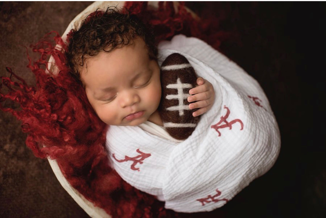 Infant Three Little Anchors White Alabama Crimson Tide 47'' x Muslin Swaddle Blanket