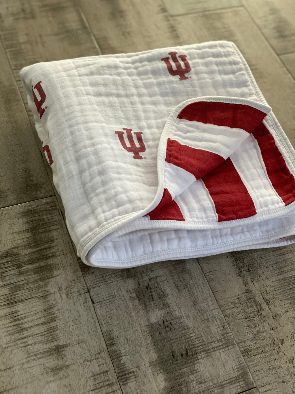 Indiana University Muslin Family Blanket