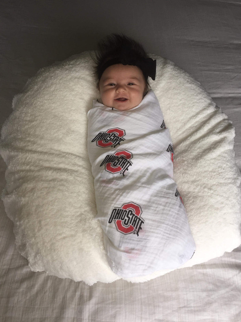 The Ohio State University Swaddle Blanket Three Little Anchors
